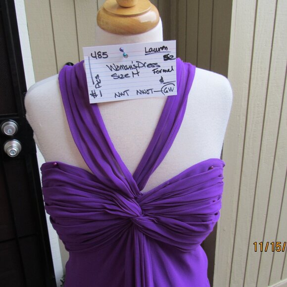 #485  NEW FORMAL CHIFFON EVENING GOWN BY RALPH LAUREN  (SIZE 14) - Picture 2 of 3